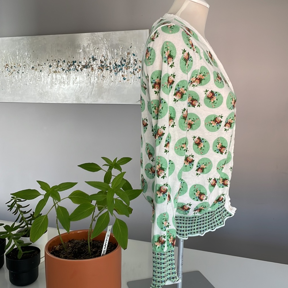 M Red Soul Aix En Provence Floral Cardigan mint green/white/blue/pink/peach/burg - Picture 4 of 11